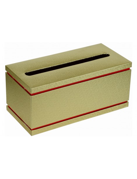 Kitchen Roll Box Golden/ Red