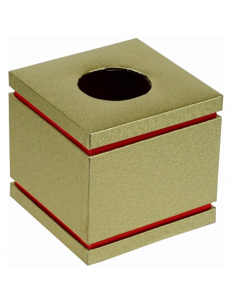 Tissue Roll Box Golden/ Red