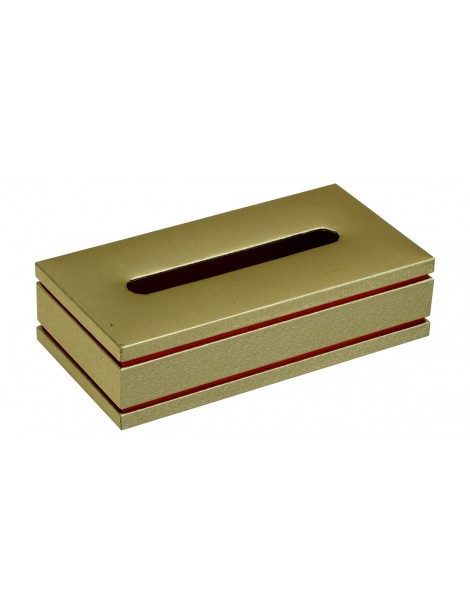 Tissue Box Golden/ Red